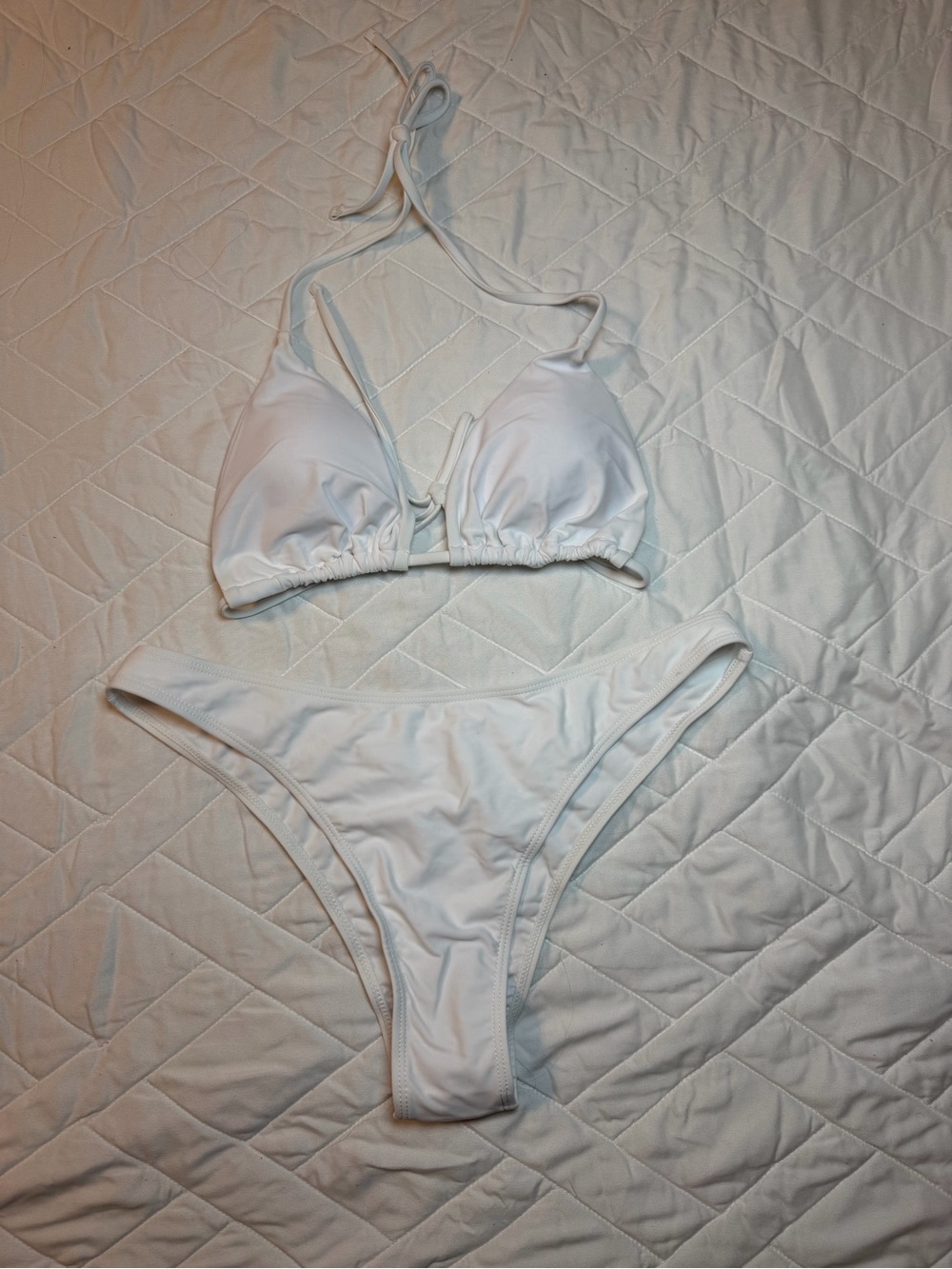 White Triangle string Bikini Set